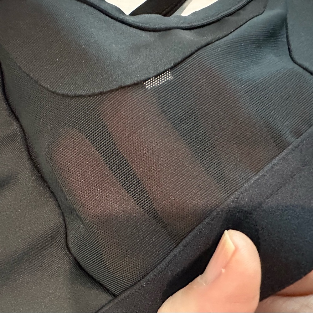 Nike Women's Black Sports Bra with White Logo - Picture 5 of 5